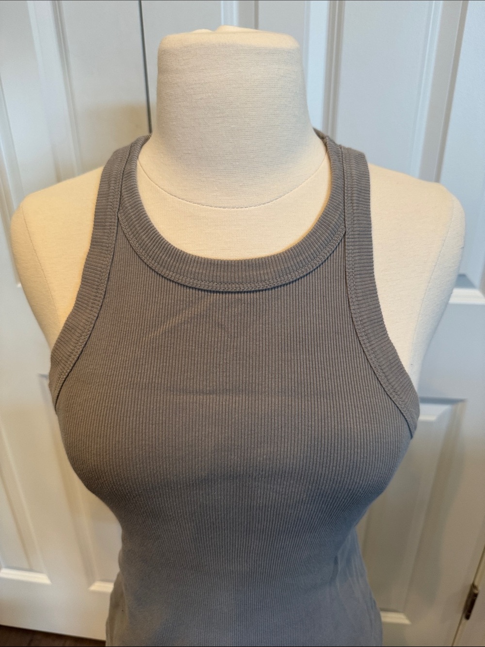 James Perse Gray Ribbed Racerback Tank - Picture 2 of 5